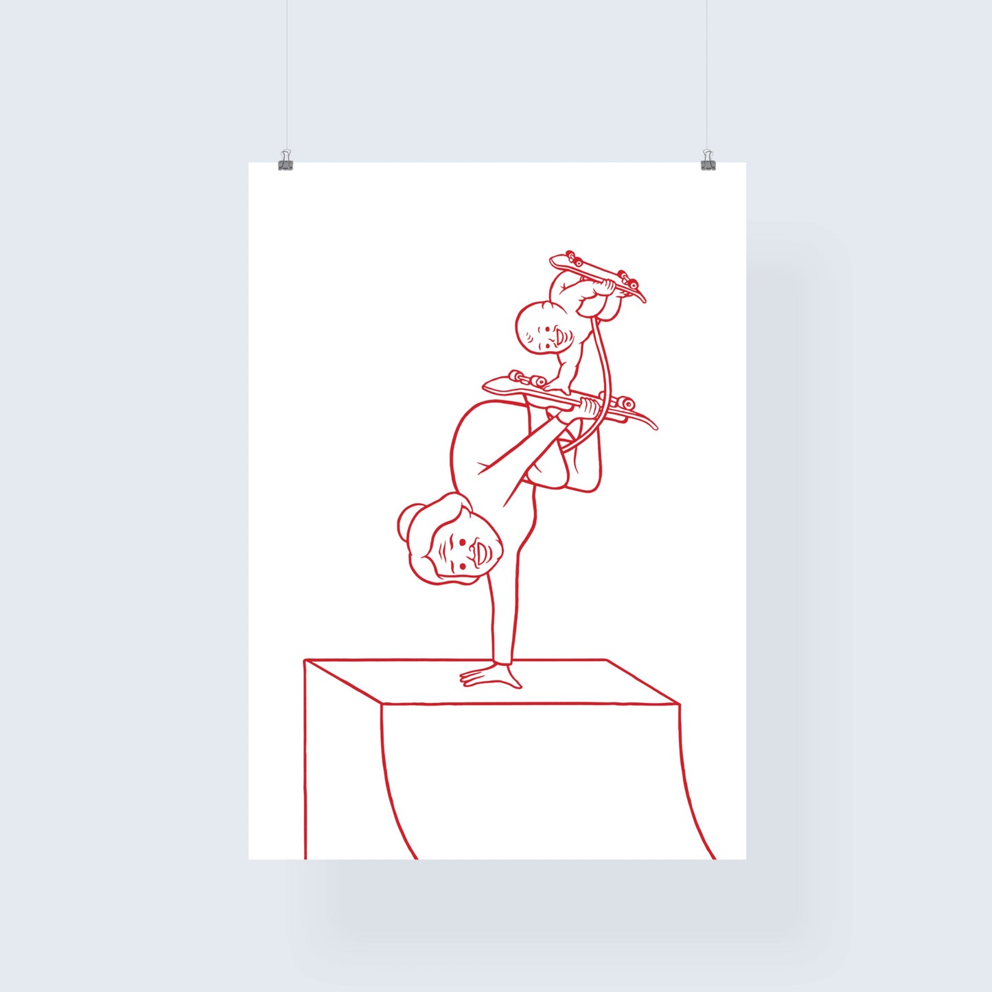 Double Handstand Giclée Print (Line Art)